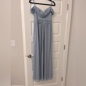 Azazie Dusty Blue maternity dress